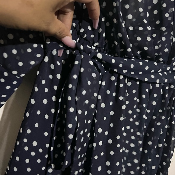 Kate and Lily Navy Polka Dot Dress 6 - Picture 6 of 10
